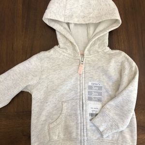 NWT Carter’s Baby Hoodie • 3m • Heather Gray •